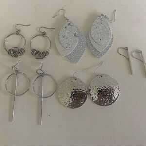 Silver and Gray Earring Set